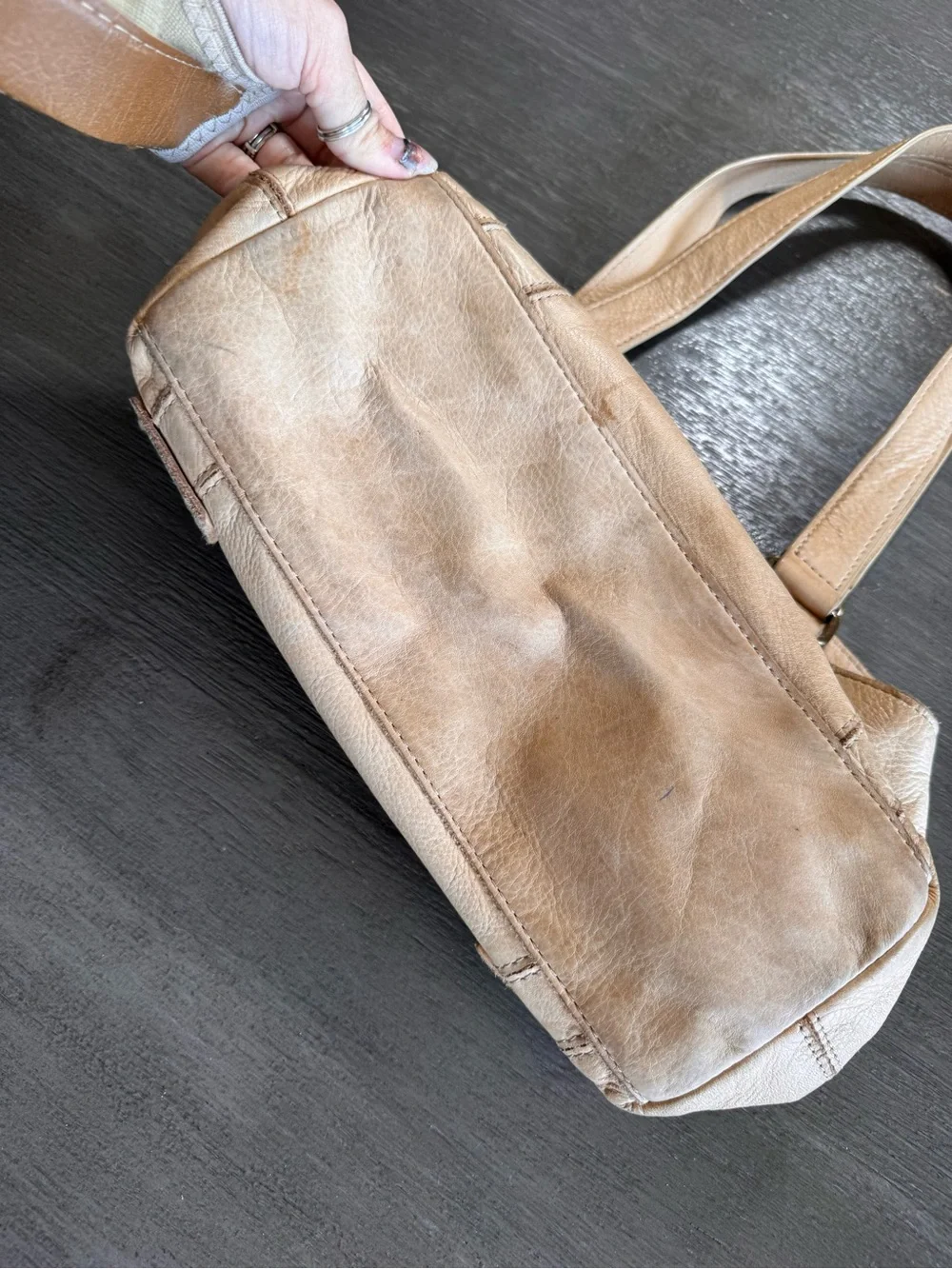 American Leather Co Tan Shoulder Bag Purse Satchel